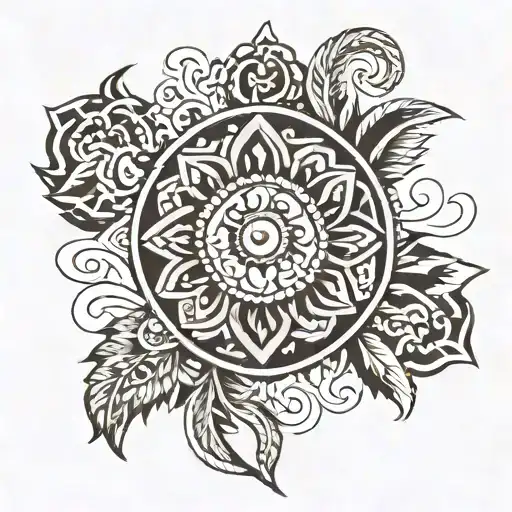 Hmong traditional patterns tattoo design idea