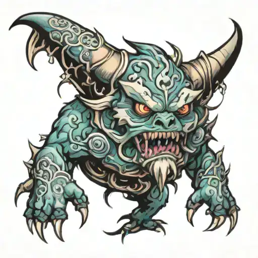 monster tattoo design idea