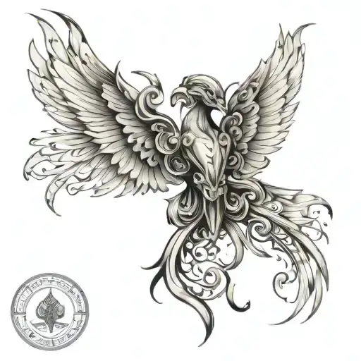 shadow wings  tattoo design idea