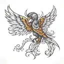 shadow wings  tattoo design idea