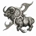 Taurus, Aries, Libra and Aquarius zodiac sign tattoo design idea