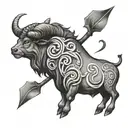 Taurus, Aries, Libra and Aquarius zodiac sign tattoo design idea