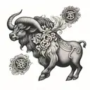 Taurus, Aries, Libra and Aquarius zodiac sign tattoo design idea