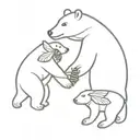 two bears a junebug a bee tattoo design idea
