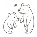 two bears a junebug a bee tattoo design idea