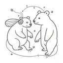 two bears a junebug a bee tattoo design idea