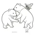 two bears a junebug a bee tattoo design idea