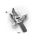 Icarus Holding a Guitar  tattoo design idea