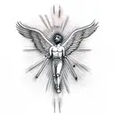 Icarus Holding a Guitar  tattoo design idea