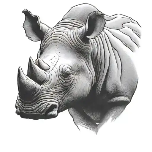 rhino head tattoo design idea
