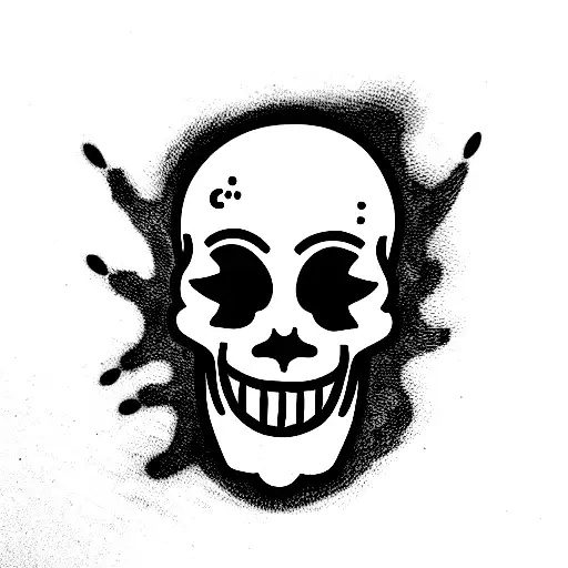 skull with snake inside crying with black blood tattoo design idea