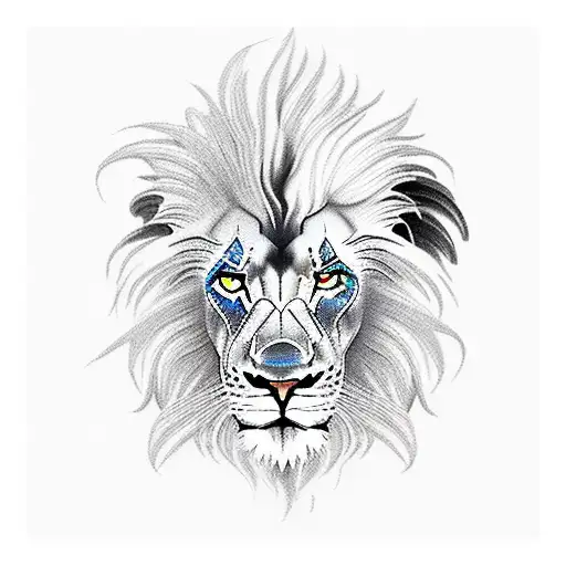 lion and phoenix  tattoo design idea