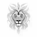 lion and phoenix  tattoo design idea