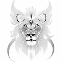lion and phoenix  tattoo design idea