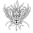 Phoenix and Lion tattoo design idea