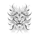 Phoenix and Lion tattoo design idea