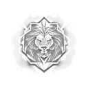 Phoenix and Lion tattoo design idea
