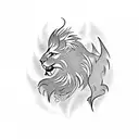 Phoenix and Lion tattoo design idea