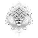 lion and phoenix tattoo design idea