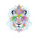 lion and phoenix  tattoo design idea