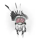 Native american tattoo with feather headdress. For a tattoo that will cover the right forearm tattoo design idea