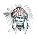 Native american tattoo with feather headdress. For a tattoo that will cover the right forearm tattoo design idea