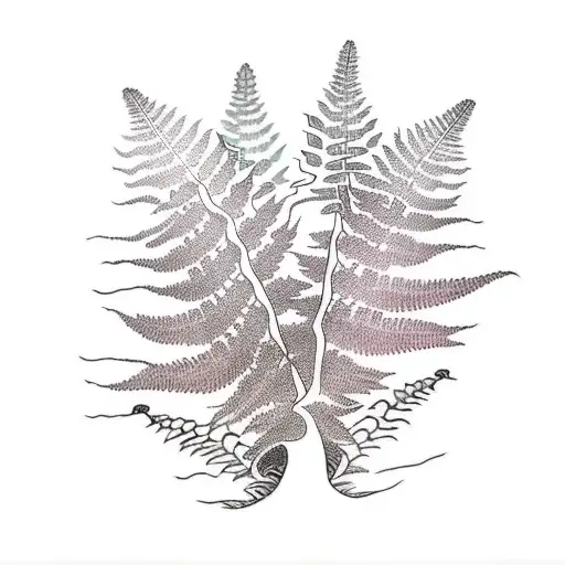 Fern tree tattoo design idea