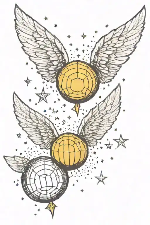 harry potter golden snitch stars tattoo design idea