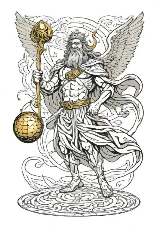 zeus lord of rings golden snitch greek mythology   tattoo design idea
