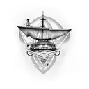 Burning Ship  tattoo design idea