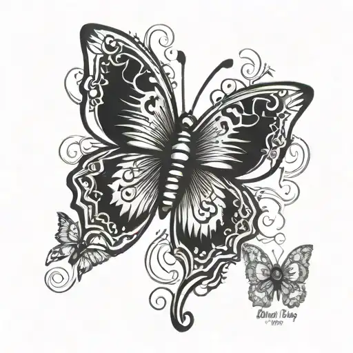 fingerprint butterfly tattoo design idea