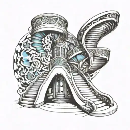 Stairs in a mobius strip form tattoo design idea