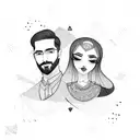 A minimal romantic design for a young Iranian couple tattoo design idea