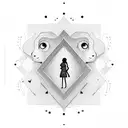 A minimal romantic design for a young Iranian couple tattoo design idea