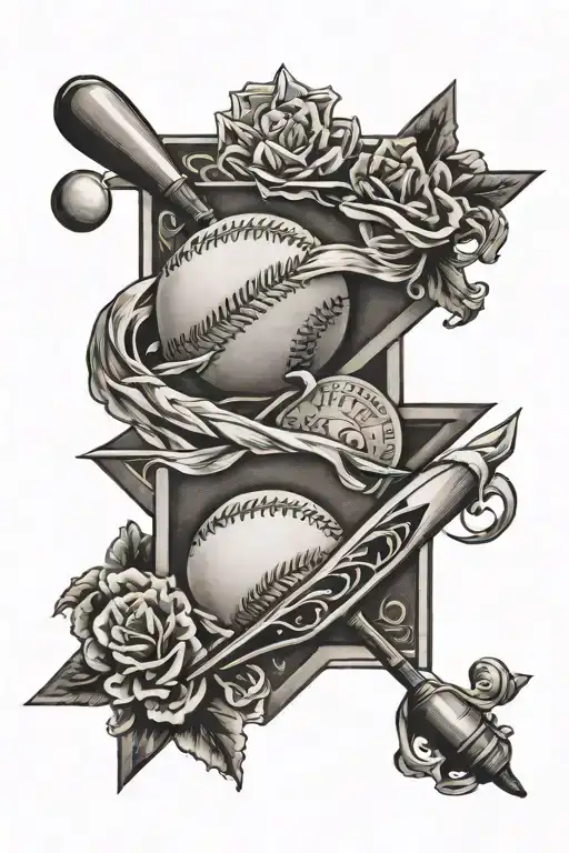 baseball diamond tattoo design idea