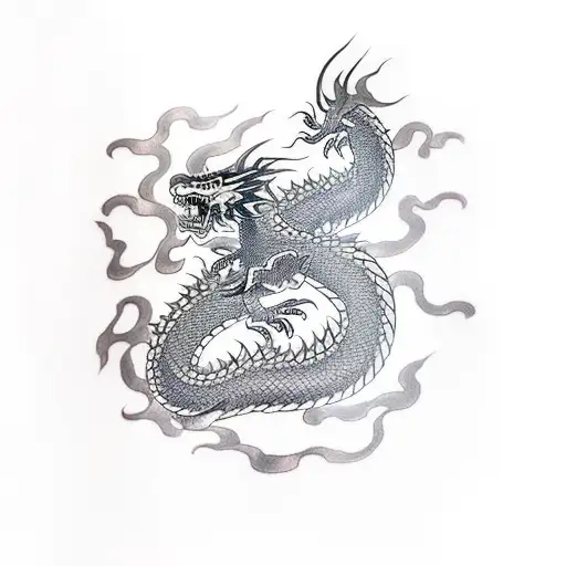 Chinese Red Dragon tattoo design idea