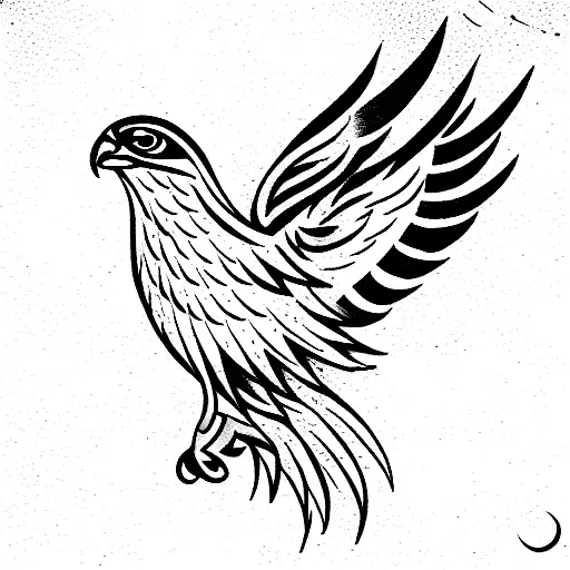 Realm Unveiled Hawk Tattoo Design – Tattoos Wizard Designs
