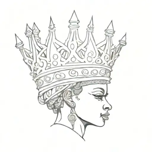 Crown black African tattoo design idea