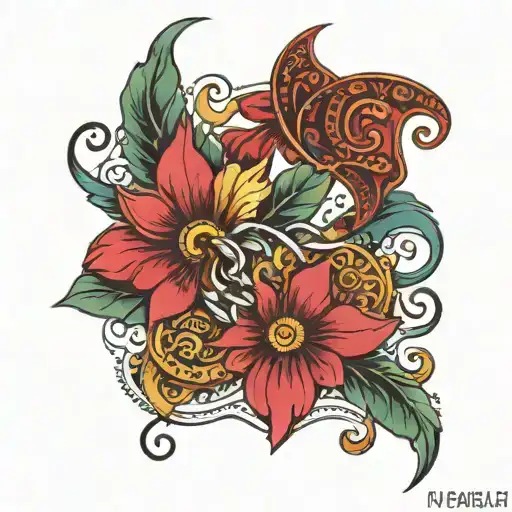 two bandanas linked together tattoo design idea