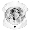 A realistic depiction of a heart-shaped moon with Kid Cudi and Eminem's lyrics incorporated into the craters tattoo design idea