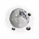 A realistic depiction of a heart-shaped moon with Kid Cudi and Eminem's lyrics incorporated into the craters tattoo design idea