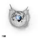 A realistic depiction of a heart-shaped moon with Kid Cudi and Eminem's lyrics incorporated into the craters tattoo design idea