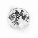 A realistic depiction of a heart-shaped moon with Kid Cudi and Eminem's lyrics incorporated into the craters tattoo design idea