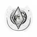 man on the moon kid cudi album cover with a rocket and stars around it tattoo design idea