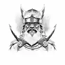 Vikings Odin in red flames tattoo design idea