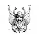 Vikings Odin in red flames tattoo design idea