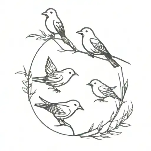 three little birds tattoo design idea