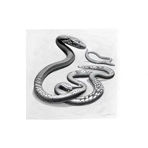 snake infinite eating it's tail tattoo design idea