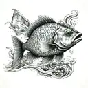 coi fish swimming tattoo design idea