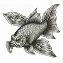 coi fish swimming tattoo design idea
